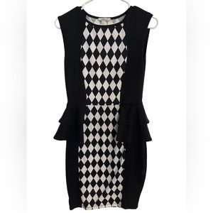 Harlequin print short dress